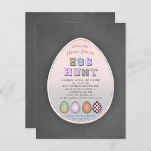 Rustic Easter Egg Hunt Party Chalk Invitation