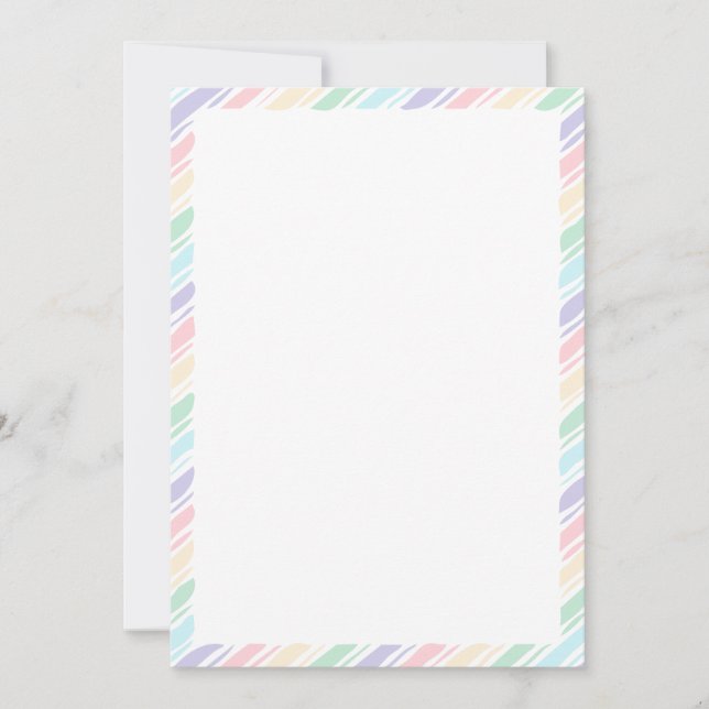 Rustic Easter Pastel Colours Border Custom Text Invitation (Front)