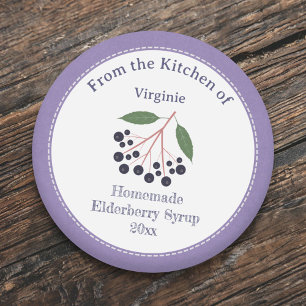 Rustic Elderberry Syrup Label Sticker