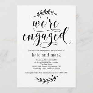 Rustic Elegance EDITABLE COLOR Engagement Party Invitation