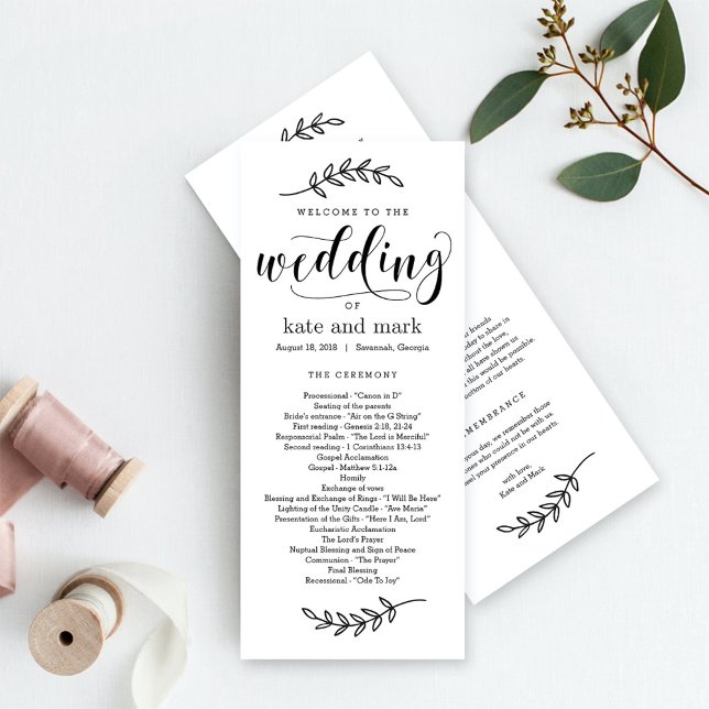 Rustic Elegance EDITABLE COLOR Wedding Program Programme (Creator Uploaded)