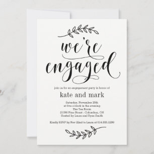 Rustic Elegance Engagement Party Invitation