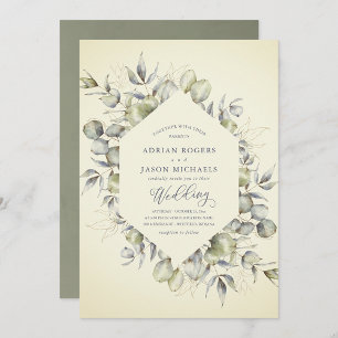 Rustic Elegance Eucalyptus Greenery Wedding Invitation