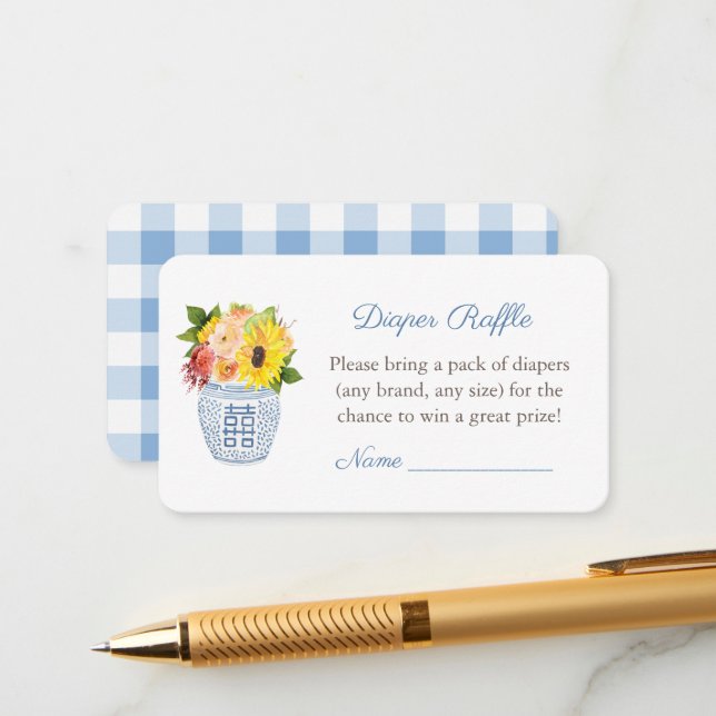 Rustic Elegance Fall Baby Shower Diaper Raffle Enclosure Card (Front/Back In Situ)