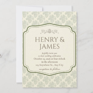 Rustic Elegance Fall Pinecone Invitation