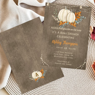 Rustic Elegance Fall Pumpkin Baby Shower Invitation
