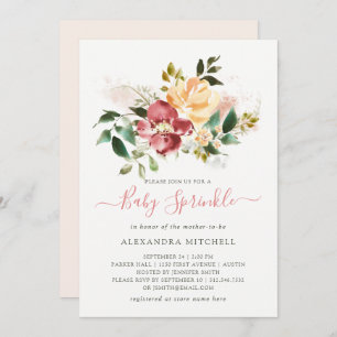 Rustic Elegance Floral Baby Sprinkle Invitation