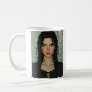 Rustic Elegance - Freckled Beauty Portrait Art Coffee Mug