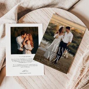 Rustic Elegance Photo Wedding  Thank You Card
