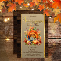 Rustic Elegance Pumpkin Floral | Wood Thanksgiving