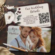 Rustic Elegance QR Code RSVP Photo Enclosure Card