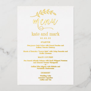 Rustic Elegance REAL FOIL Elegant Menu Card