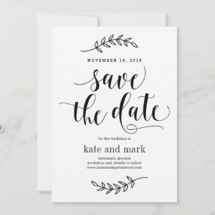 Rustic Elegance Wedding Save The Date Card White