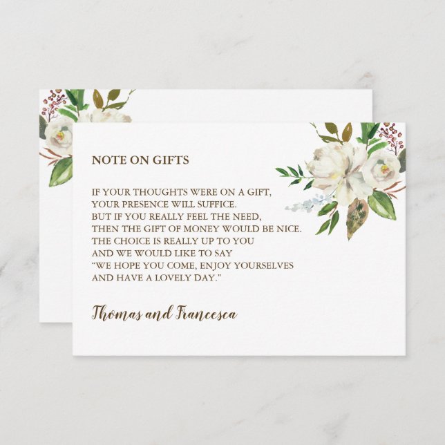 Rustic Elegance Wishing Well Card (Front/Back)