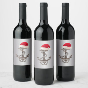 rustic elegant ANCHOR  + silver gradient   Wine Label