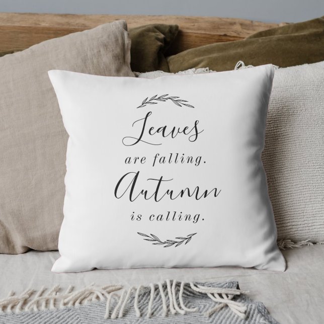 Rustic Elegant Autumn Calligraphy Cushion (Creator Uploaded)