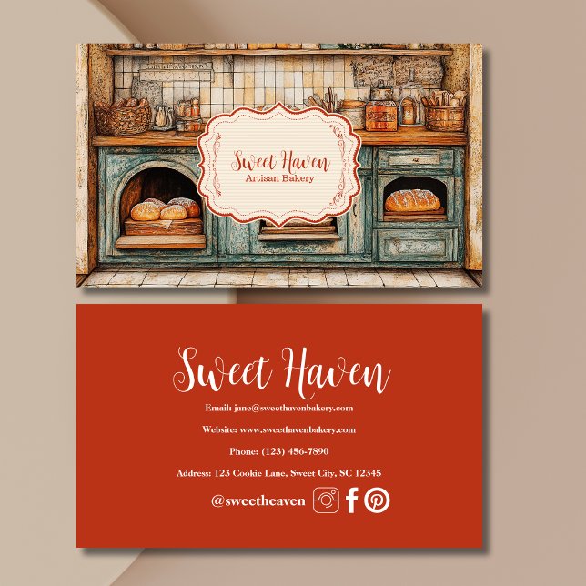 Rustic Elegant Baking  Business Card (Creator Uploaded)