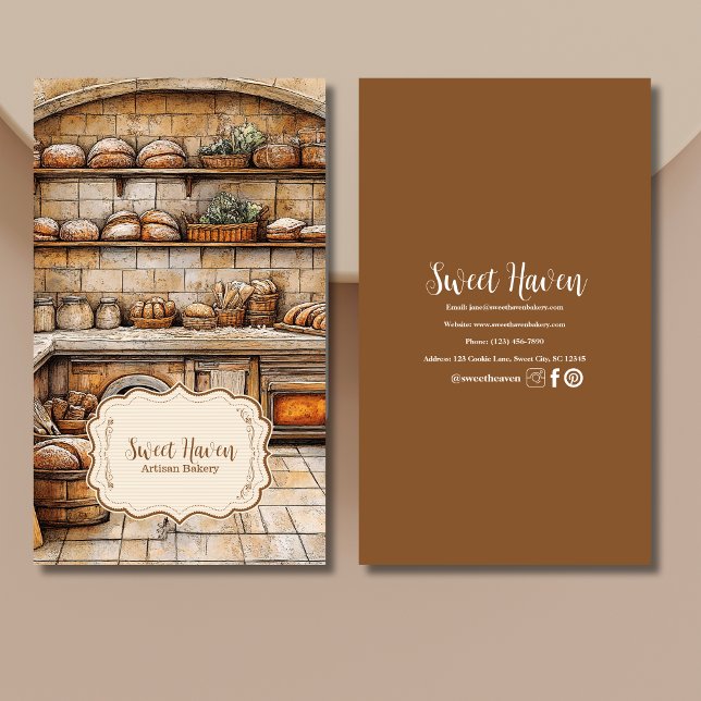 Rustic Elegant Baking  Business Card (Creator Uploaded)