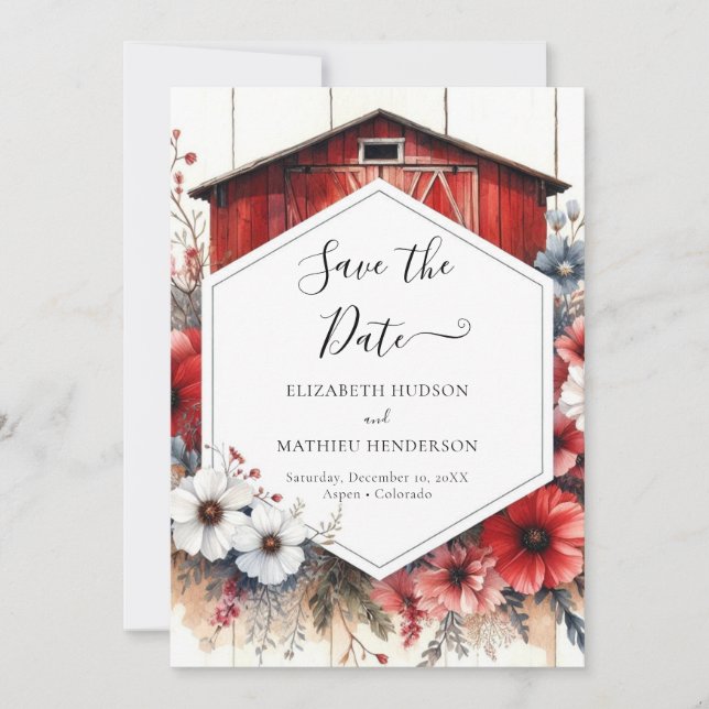 Rustic Elegant Barnyard Wedding Save The Date (Front)