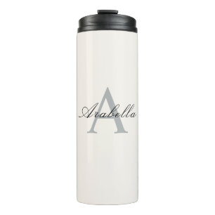 Rustic Elegant Black Personalised Monogram  Name  Thermal Tumbler