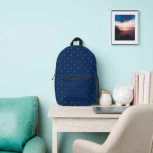 Rustic Elegant Blue & Black Stars Samsung S22 Printed Backpack