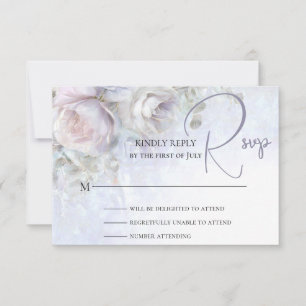 Rustic Elegant Bohemian Floral Gold Pampas  RSVP Card