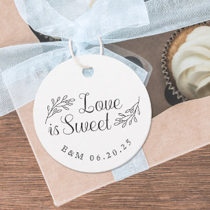 Rustic Elegant Botanical Love is Sweet Wedding Favour Tags