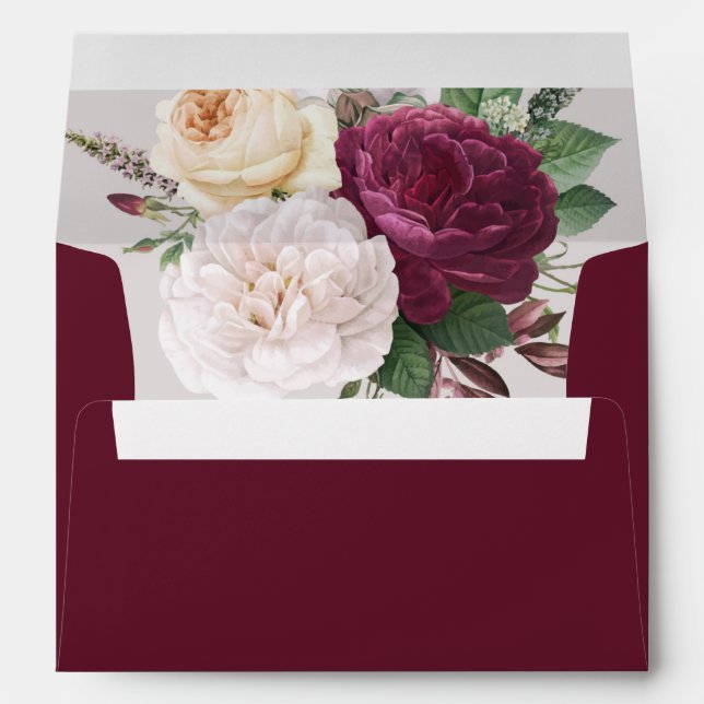 Rustic  elegant  Burgundy floral    Envelope (Back (Bottom))