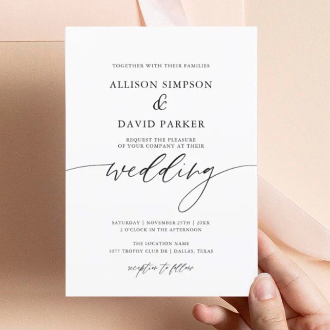 Rustic Elegant Calligraphy Wedding Invitation (Creator Uploaded)