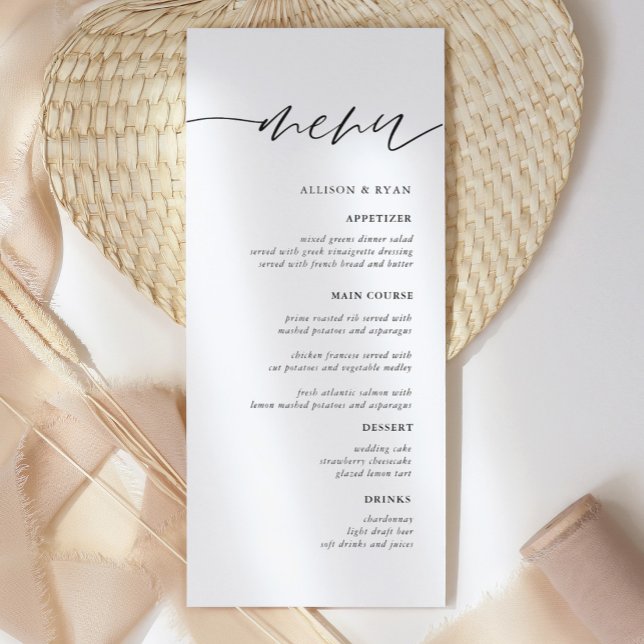 Rustic Elegant Calligraphy Wedding Menus (Creator Uploaded)