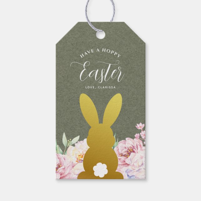 Rustic Elegant Easter Personalised Gift Tags (Front)