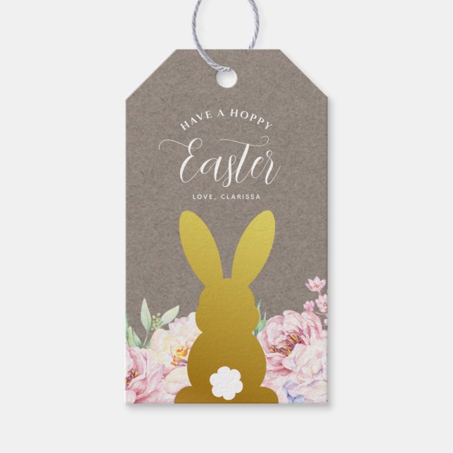 Rustic Elegant Easter Personalised Gift Tags (Front)