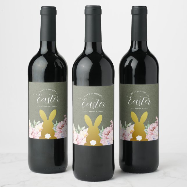 Rustic Elegant Easter Personalised Wine Label (Bottles)