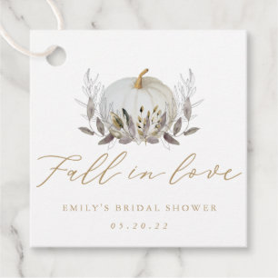 Rustic Elegant Fall in Love Wedding Bridal Shower Favour Tags