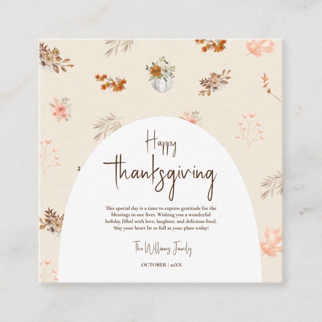 Rustic Elegant Fall Thanksgiving Greeting Card (Front)