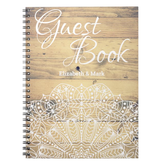 Rustic Elegant Farmhouse Mandala Guest Book (Front)