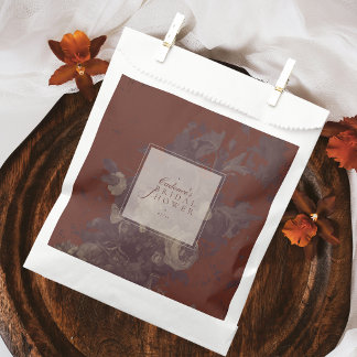 Rustic Elegant Floral Bridal Shower Terracotta Favour Bags