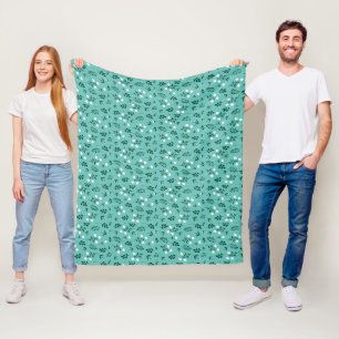 Rustic Elegant Floral Fleece Blanket