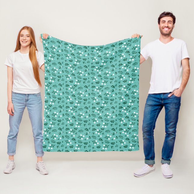 Rustic Elegant  Floral   Fleece Blanket (In Situ)