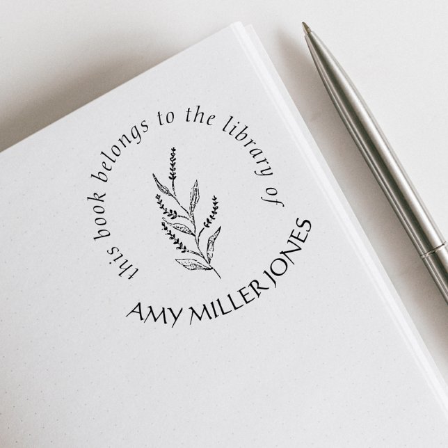 Rustic Elegant Floral From The Library Book Self-inking Stamp (Creator Uploaded)