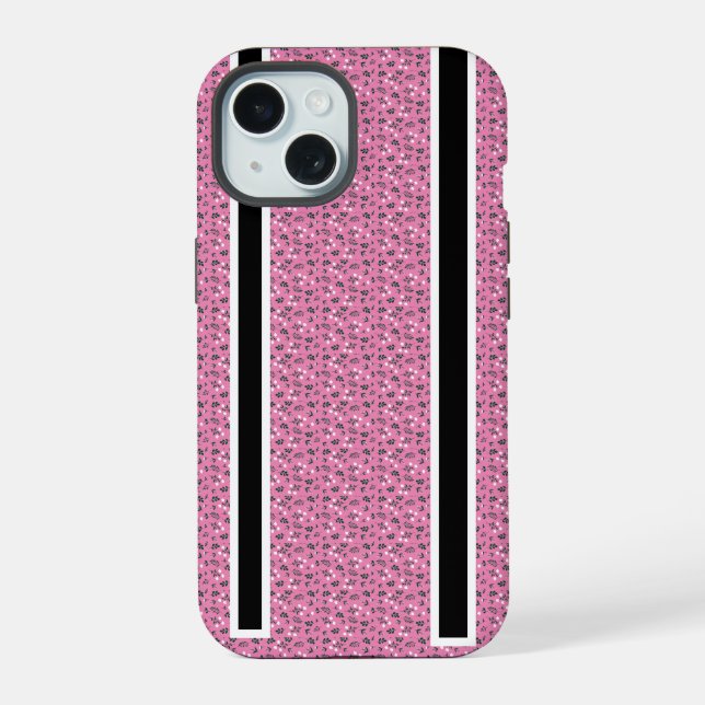 Rustic Elegant  Floral  Pattern iPhone 15 Case (Back)