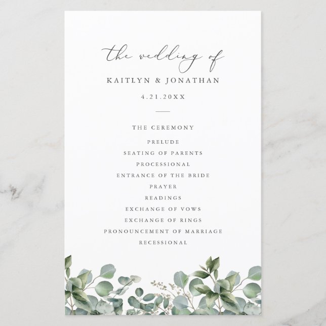 Rustic Elegant Greenery Eucalyptus Wedding (Front)