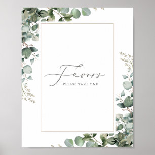 Rustic Elegant Greenery Eucalyptus Wedding Favours Poster