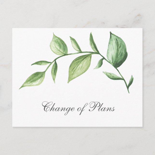 Rustic Elegant Greenery Wedding Postponement Announcement Postcard (Front)