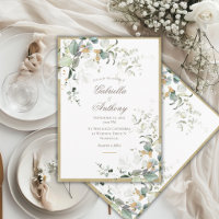 Rustic Elegant Leaves Greenery Gold Wedding