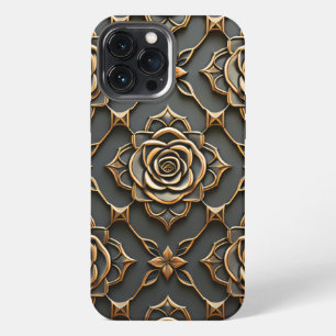 Rustic Elegant Metallic Rose iPhone 13 Pro Max Case
