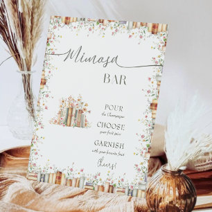 Rustic Elegant Mimosa Bar Bridal Shower & Wedding Pedestal Sign