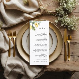 Rustic Elegant Minimal Lemon Garden Wedding  Menu