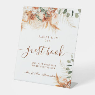 Rustic Elegant Modern Wedding Guest Book Sign