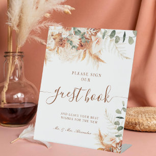 Rustic Elegant Modern Wedding Guest Book Sign